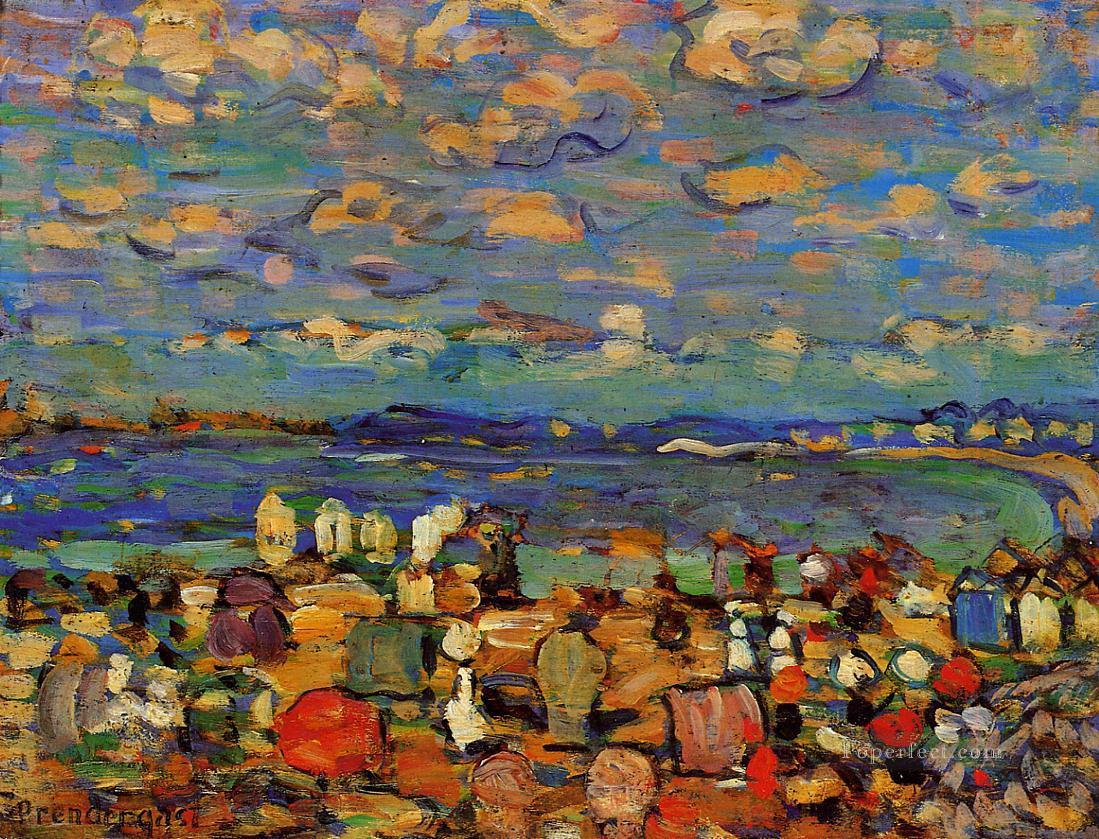 Crescent Beach Maurice Prendergast with texture Oil Paintings
